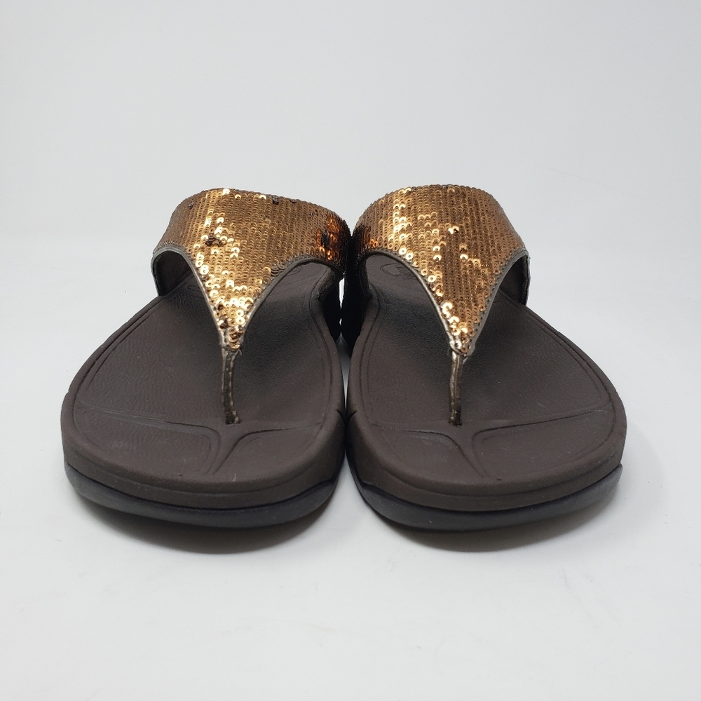 Fitflop Bronze Sequin Thong Sandals